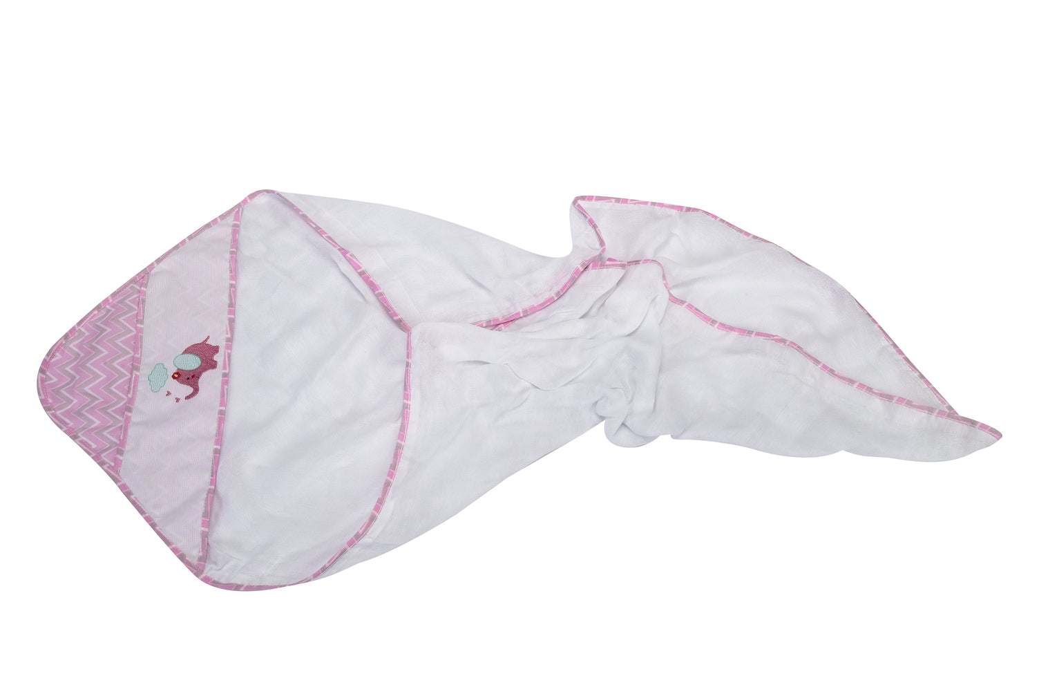 Toalha Fralda Dengo com Capuz Estampa Borboleta 70x108 cm - Camada Única