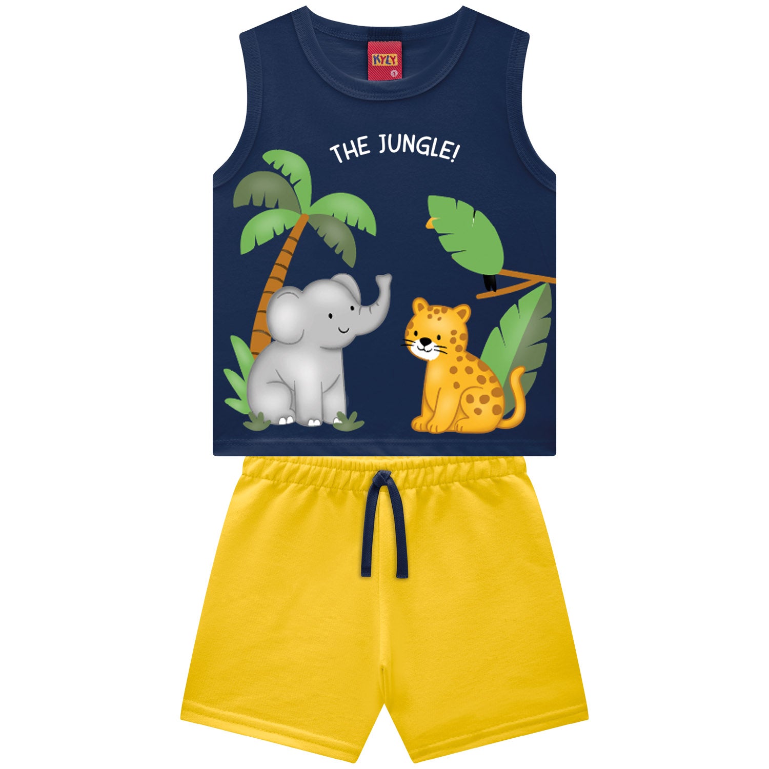 Conjunto Infantil Masculino Kyly The Jungle Regata e Bermuda