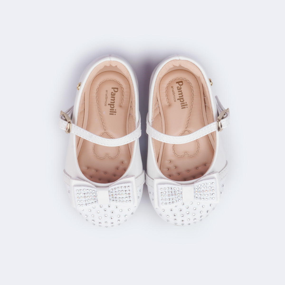 Sapato Pampili Angel Laço Duplo Glitter E Strass