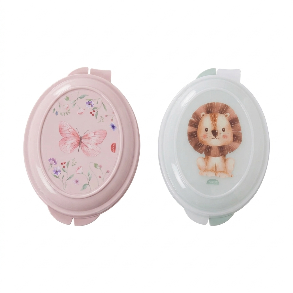 Saboneteira Infantil Plasútil com Tampa Decorada 180ml Livre de BPA