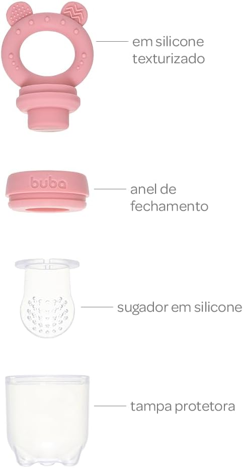Porta Frutinhas Buba Ursinho Em Silicone +6 Meses