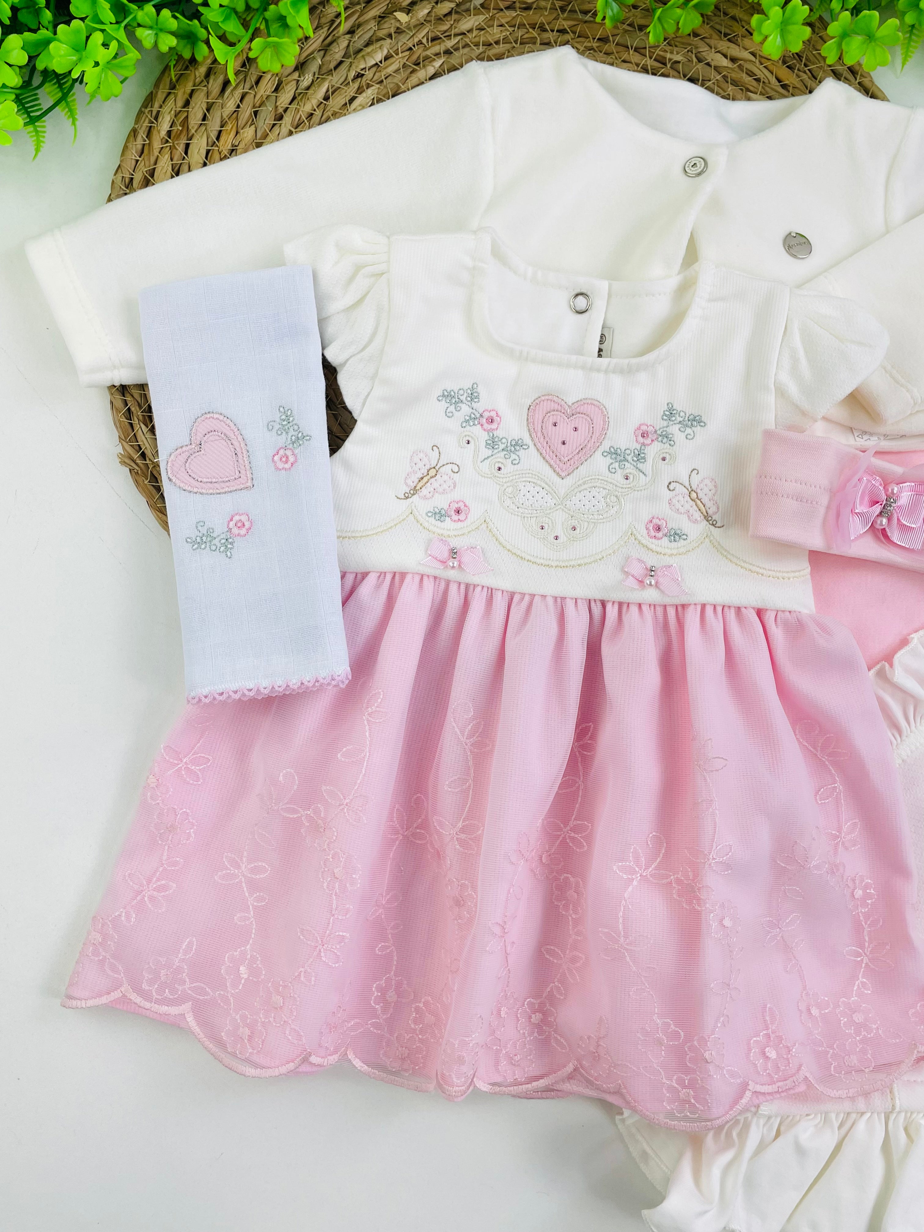 Saída De Maternidade Pipoquinhas Baby Coração 5 Peças