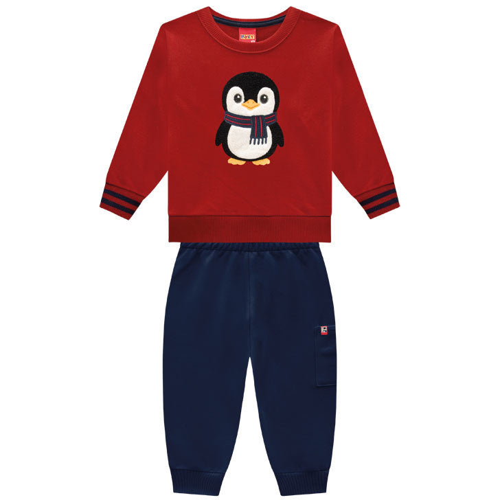 Conjunto Masculino Kyly Pinguim com Cachecol