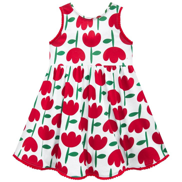 Vestido Infantil Kyly Estampado Tulipas
