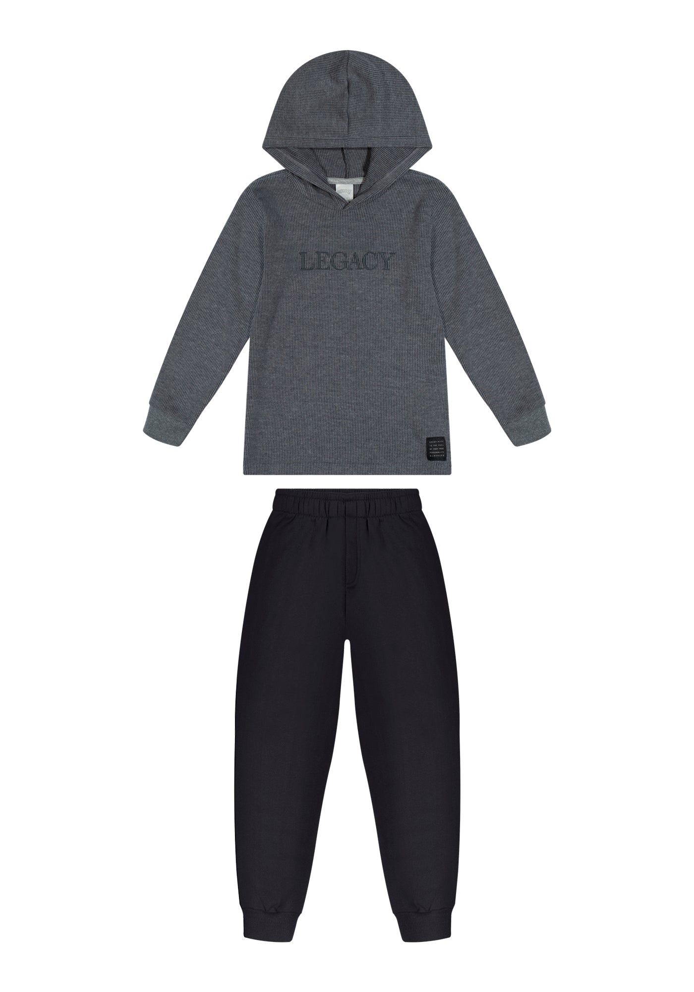 Conjunto Infantil Masculino Alakazoo Legacy Malha Vellutato com Capuz e Calça Jogger