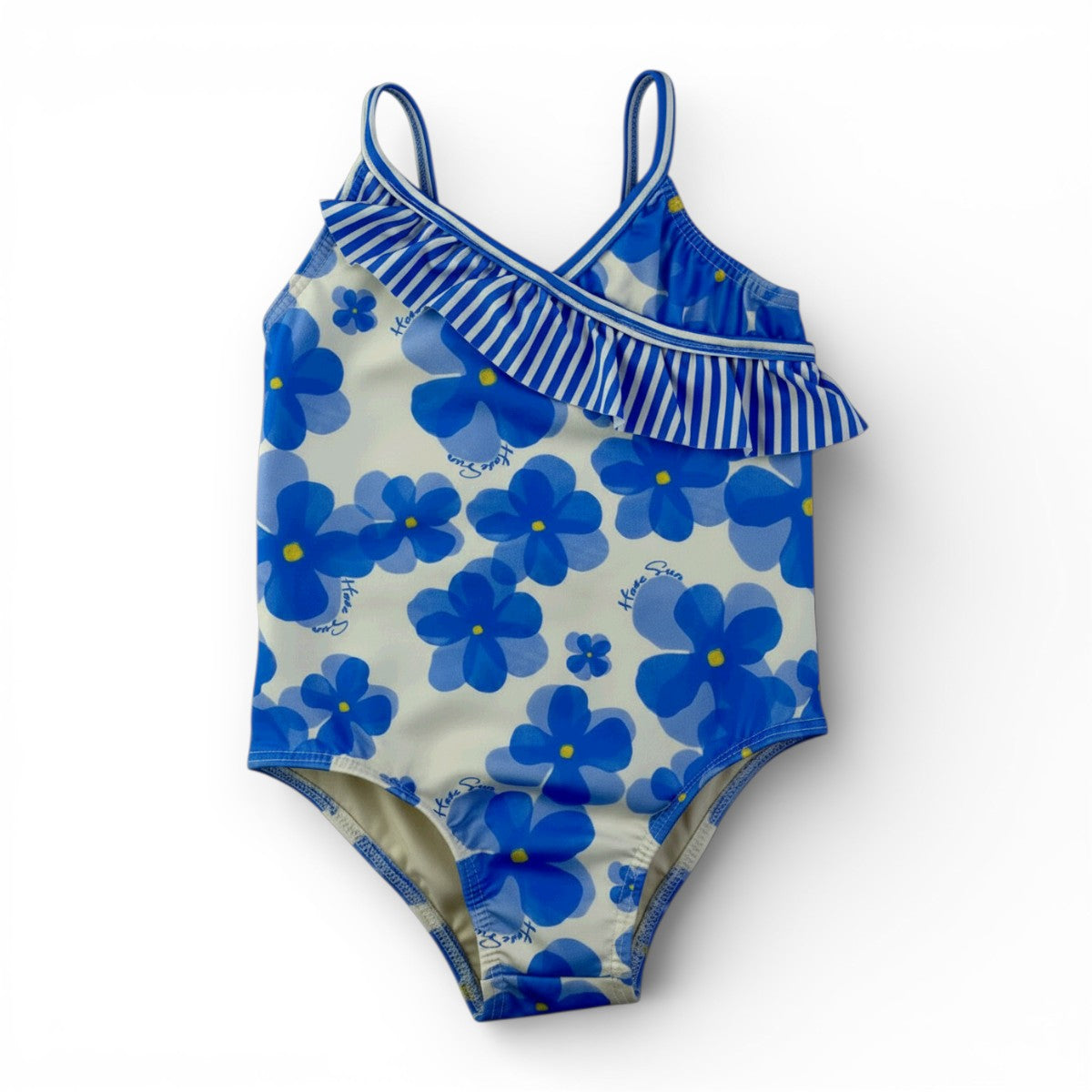 Maiô Infantil Have Sun Floral Náutico em Malha Sublimada