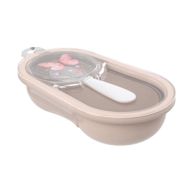 Porta Papinha Infantil Plasútil com Trava de Segurança e Colher 320ml