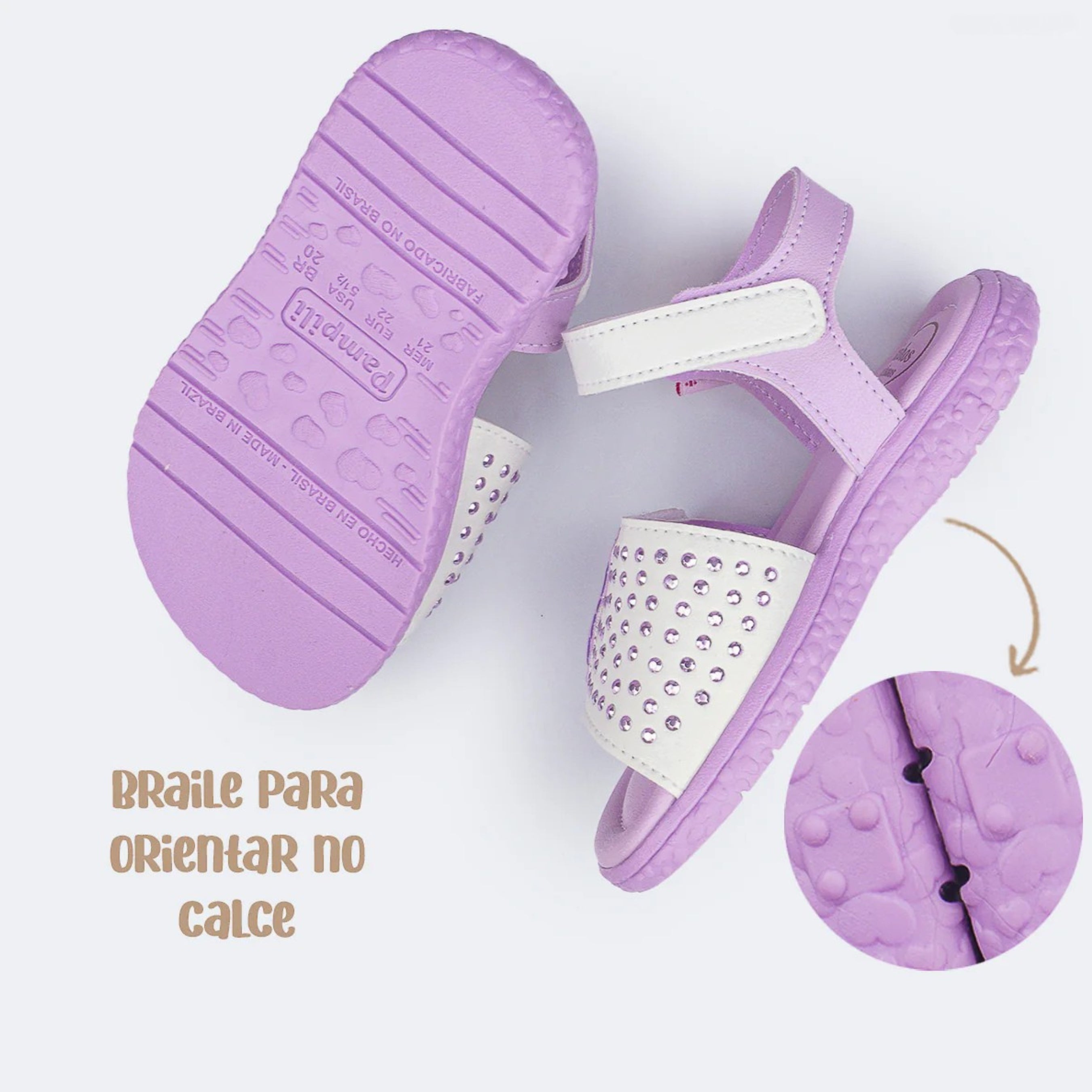 Sandália Infantil Pampili Bia Ursinhos Carinhosos Calce Fácil