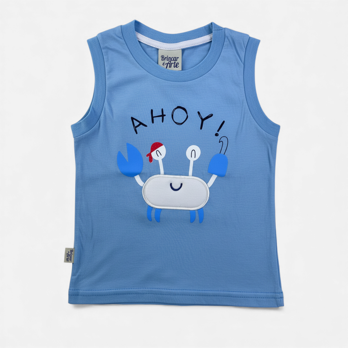 Machão Infantil Masculino Brincar e Arte Ahoy Caranguejo Pirata