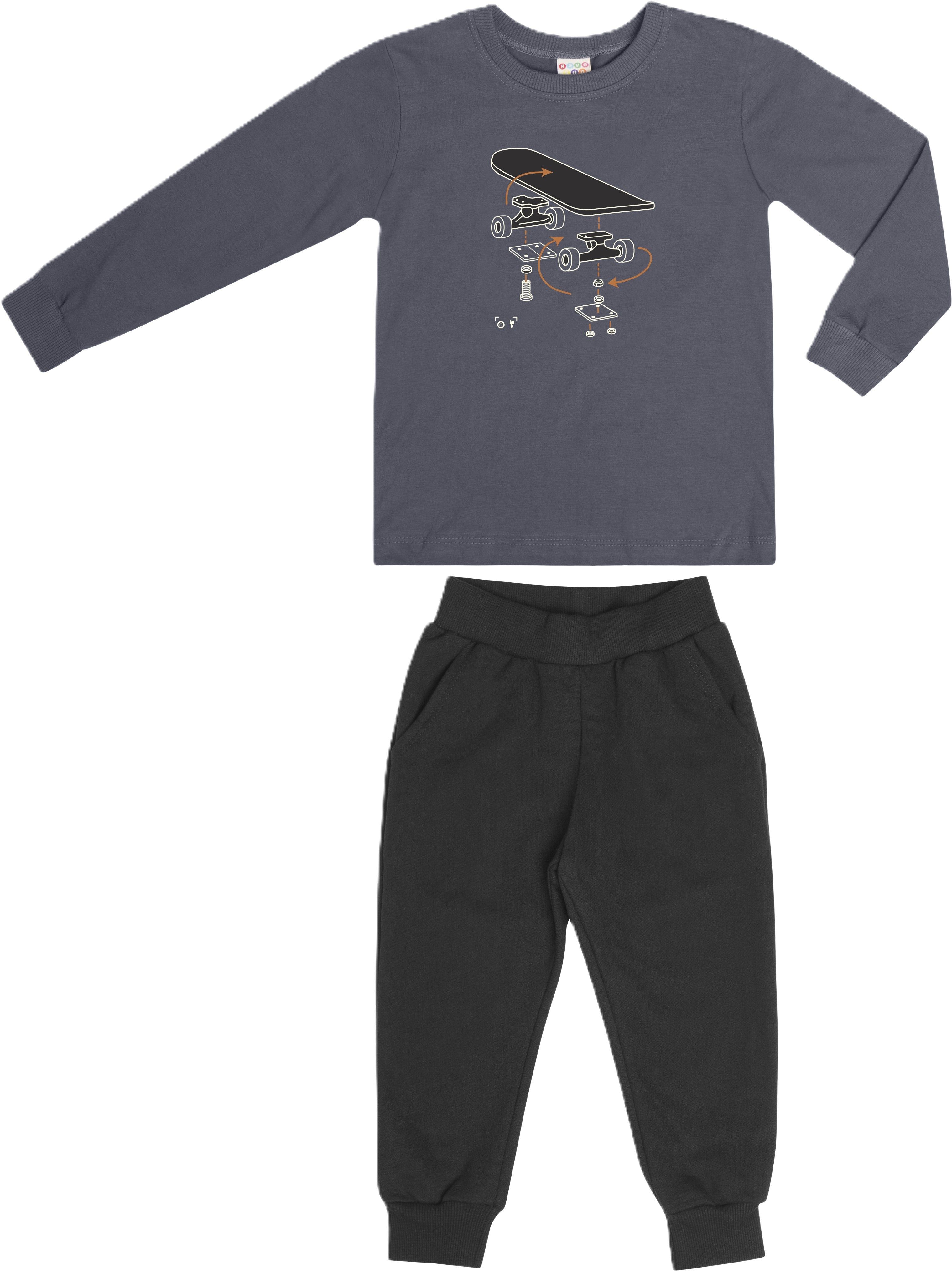 Conjunto Infantil Menino Have Fun Rebel Wheels em Meia Malha e Moletom