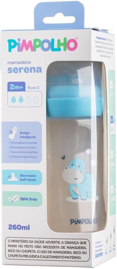 Mamadeira Pimpolho Serena 260ml 2M+