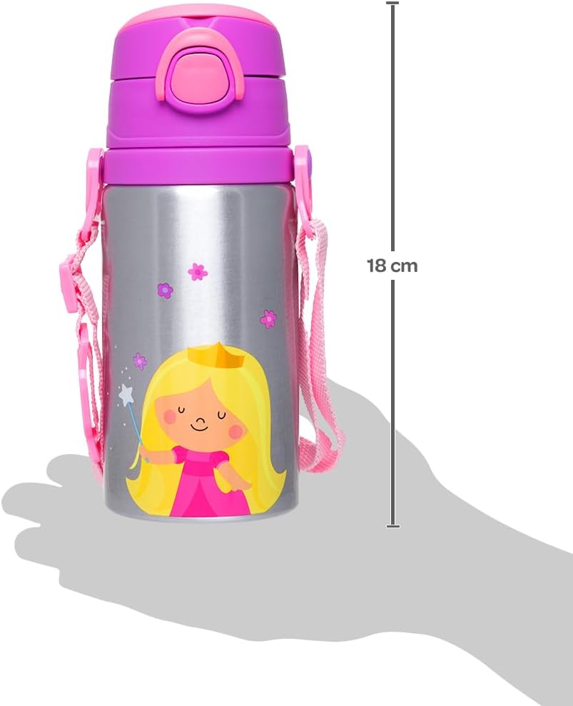 Garrafa Térmica Infantil Inox com Canudo e Alça
