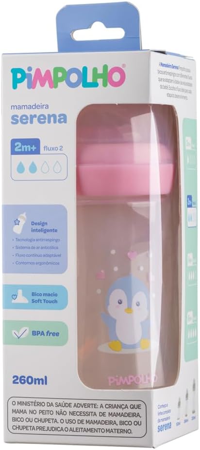 Mamadeira Pimpolho Serena 260ml 2M+