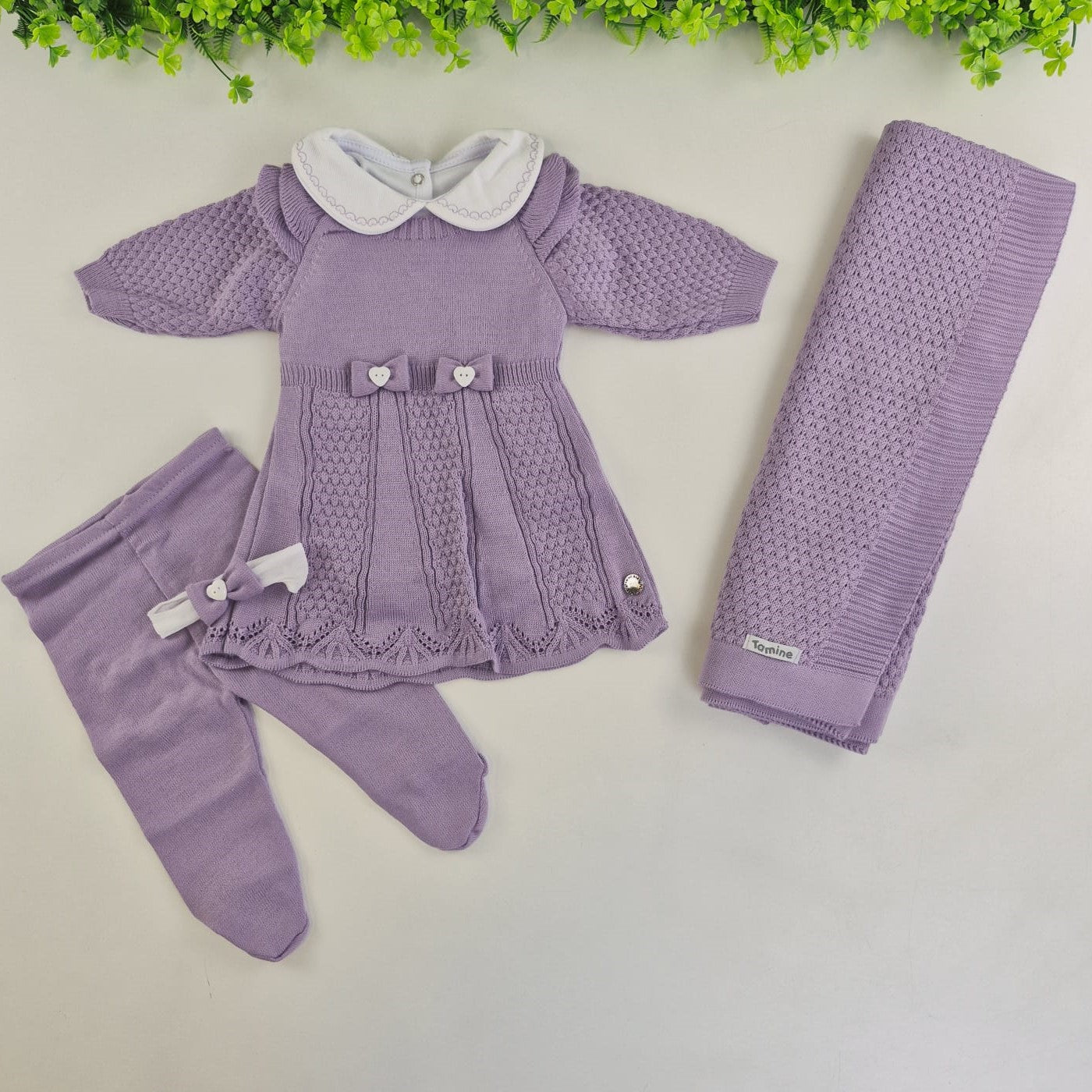 Saída de Maternidade Tamine Baby Lívia Maria 5 Pçs - Charme de Princesa em Vestido de Tricot Premium