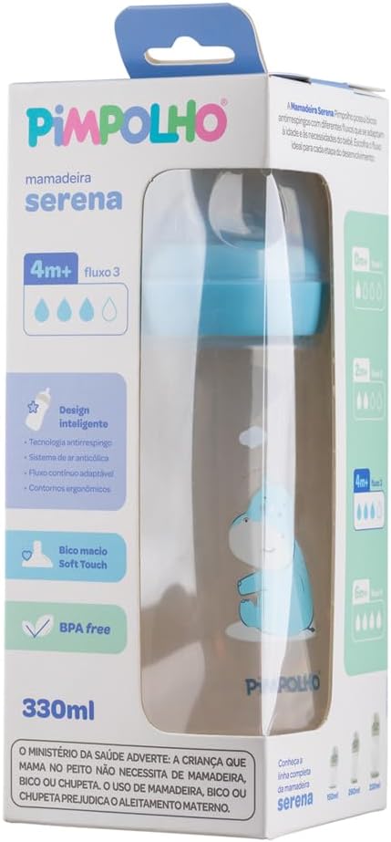 Mamadeira Pimpolho Serena 330ml 4M+