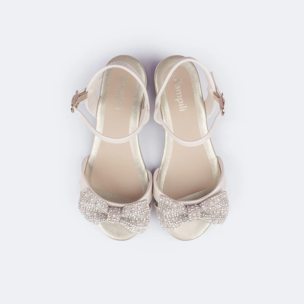 Sandália Infantil Pampili Fancy Saltinho Pérolas Laço Brilho
