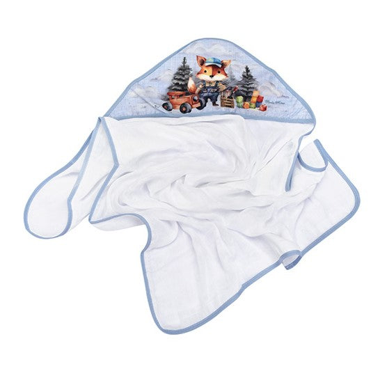 Toalha Fralda de Bebê com Capuz Estampado Muito Mimo 100% Algodão