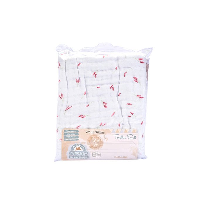 Toalha Soft Muito Mimo Estampada com Capuz Enxoval Unissex