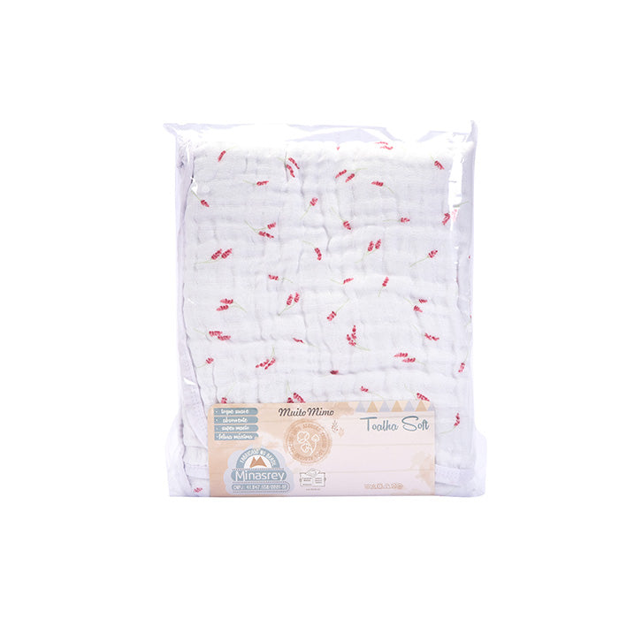 Toalhão Infantil Soft Muito Mimo com Capuz Bordado Enxoval 85x100cm