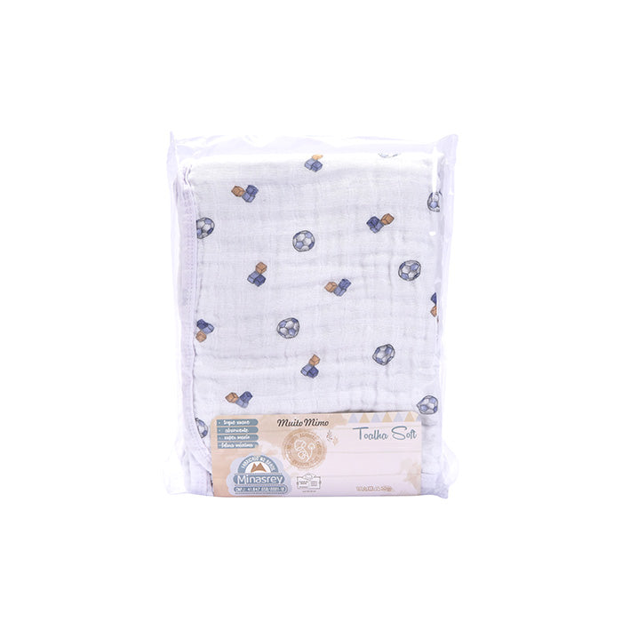 Toalhão Infantil Soft Muito Mimo com Capuz Bordado Enxoval 85x100cm