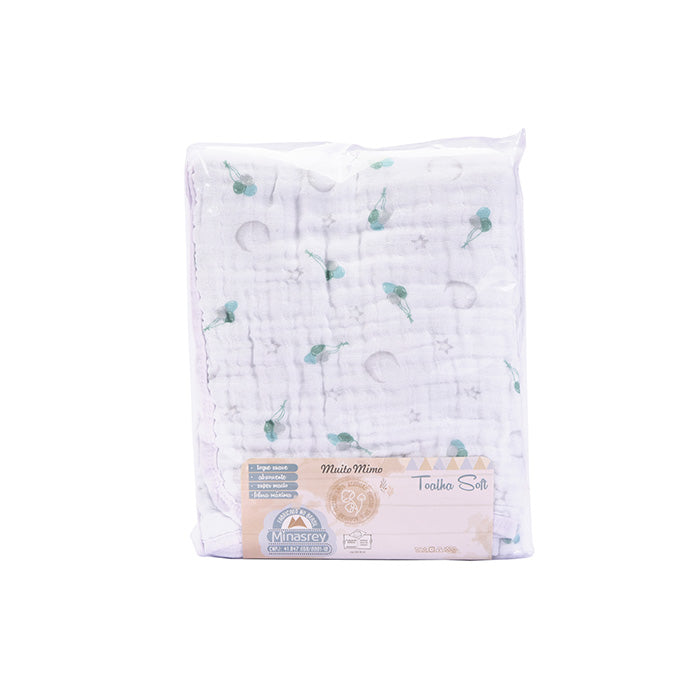 Toalhão Infantil Soft Muito Mimo com Capuz Bordado Enxoval 85x100cm