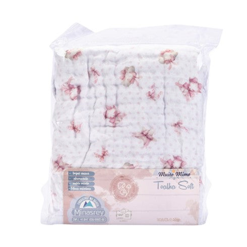 Toalha de Banho Infantil Soft com Capuz Muito Mimo 80x80cm