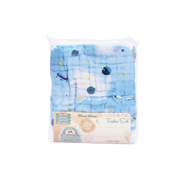 Toalha Infantil Soft Muito Mimo com Capuz estampada Enxoval 80x80cm