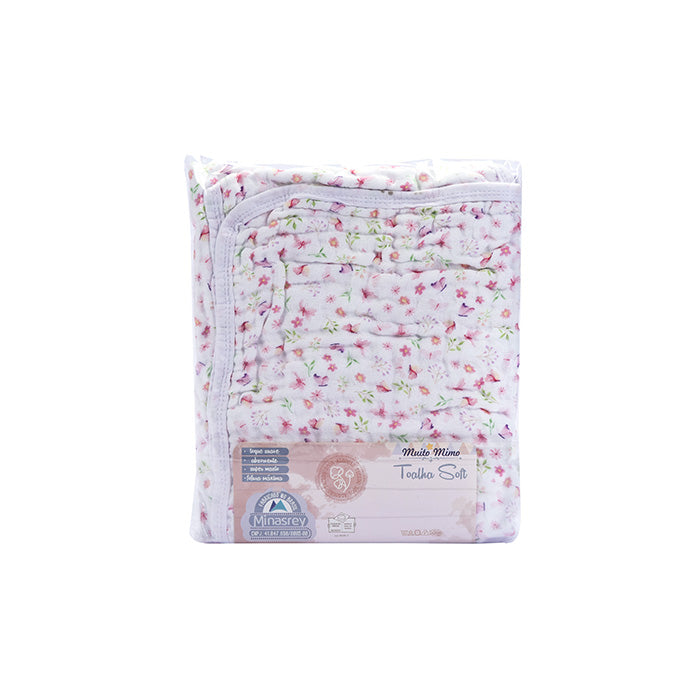 Toalhão Infantil Soft Muito Mimo com Capuz Bordado 80x100cm