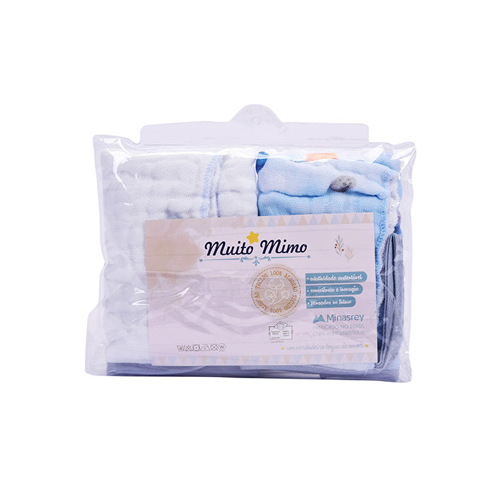 Kit Pano de Boca Soft Muito Mimo Bordado Enxoval Bebês 2 Peças