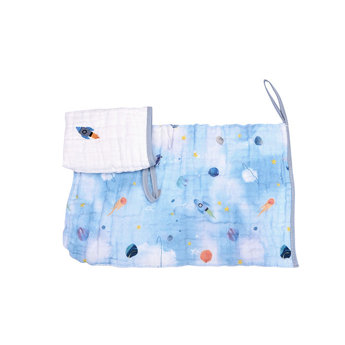 Kit Pano de Boca Soft Muito Mimo Bordado Enxoval Bebês 2 Peças