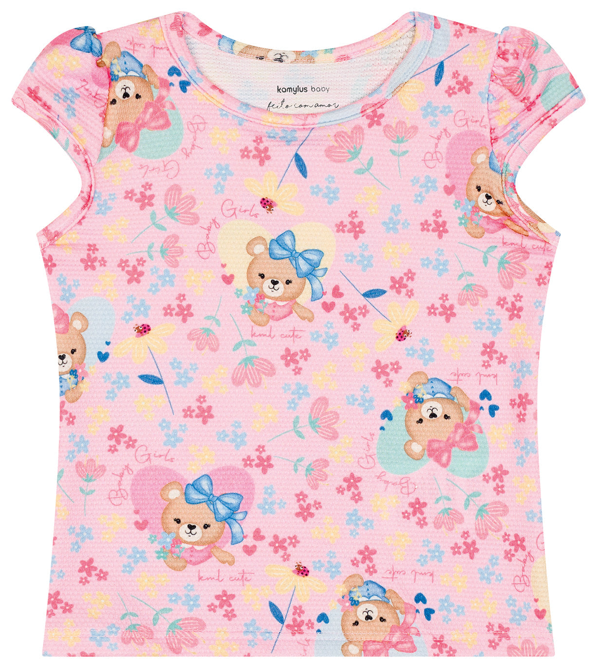 Conjunto Feminino Kamylus Ursinhas – Malha Favinho | Conforto, Estilo e Delicadeza Infantil