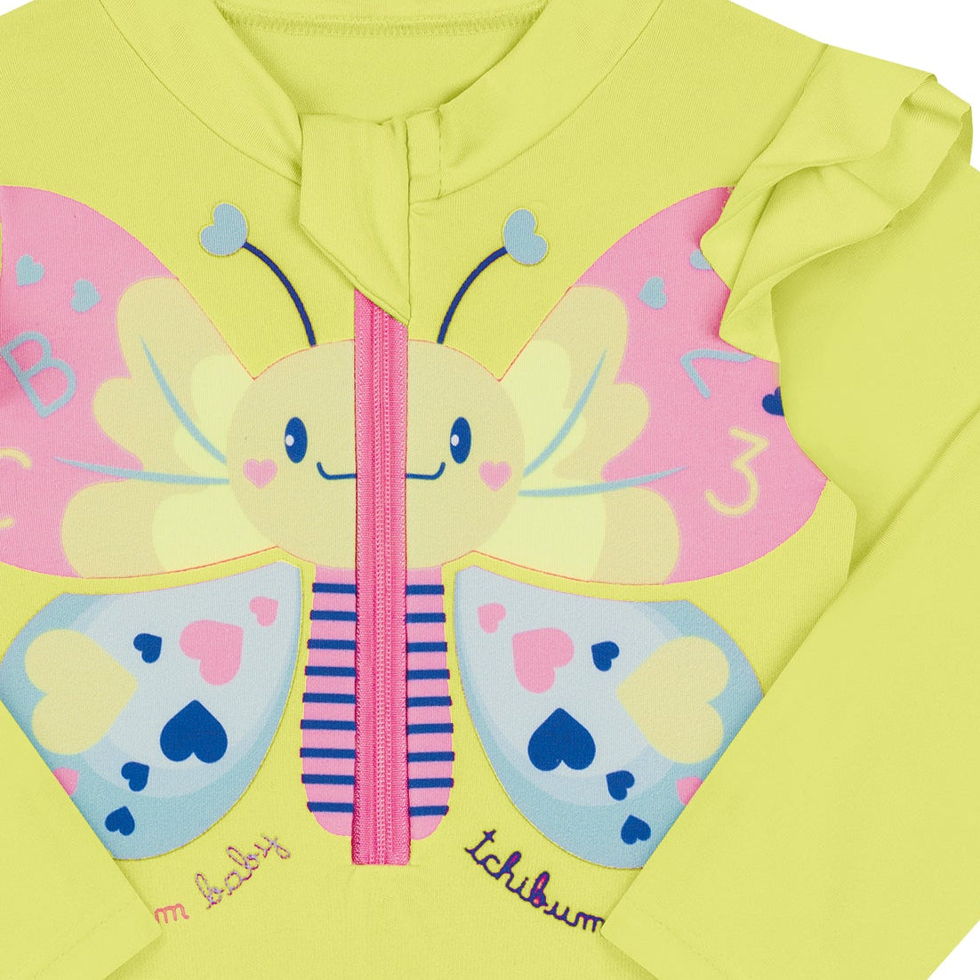 Maiô Infantil Manga Longa Kamylus Tchibum Borboleta UV50+ – Proteção Solar e Conforto
