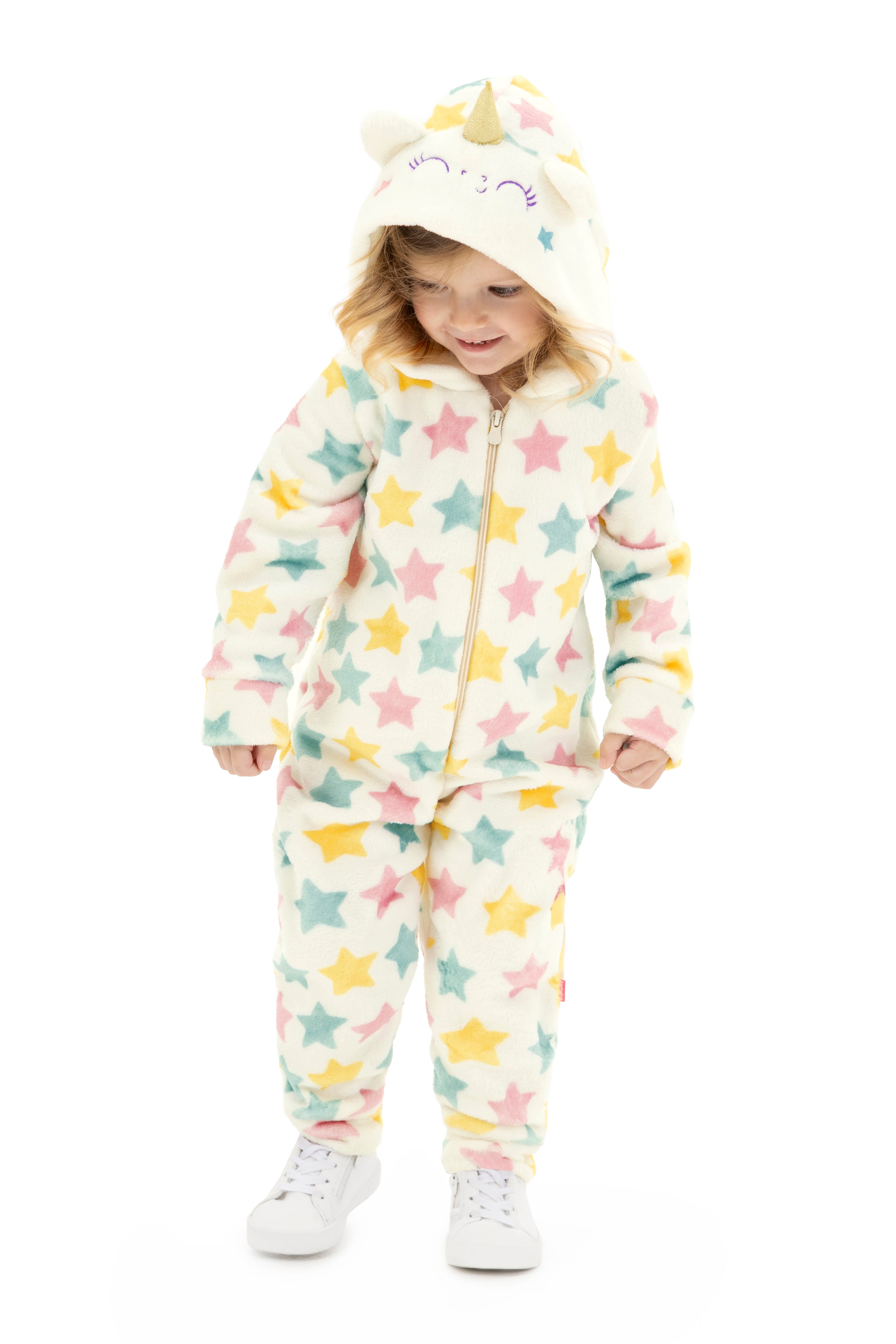 Macacão Feminino Kamylus Bichinhos com Capuz em Fleece