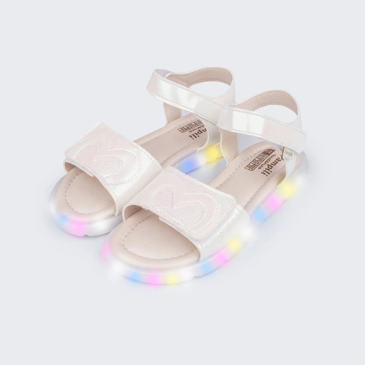 Sandália Infantil Pampili Lulli Led Luz Coração