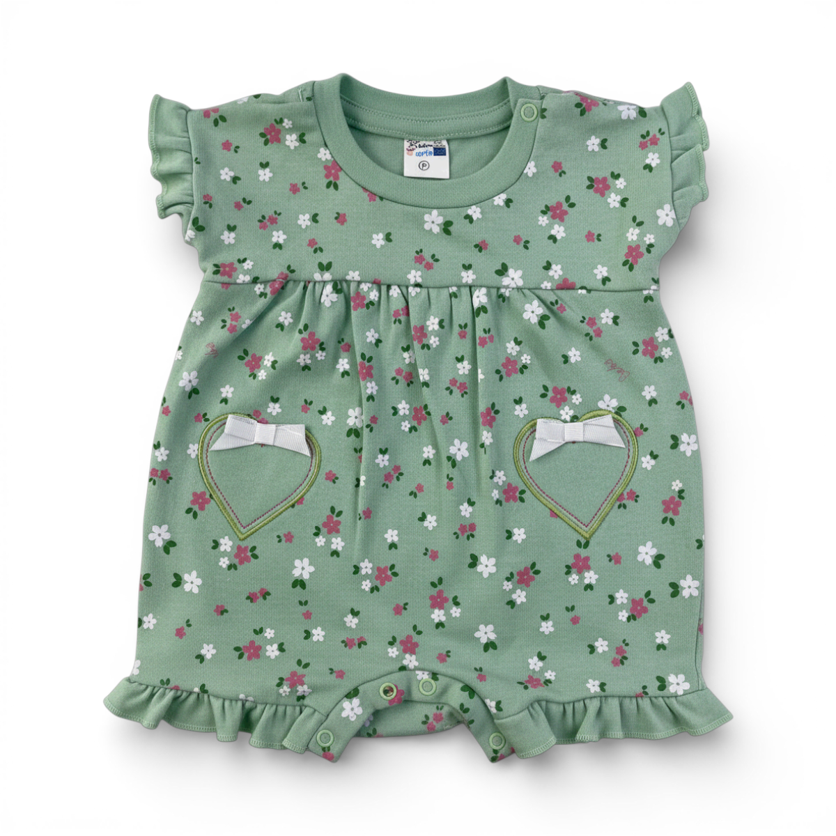 Macaquinho Feminino Infantil Curioso Corações Floral