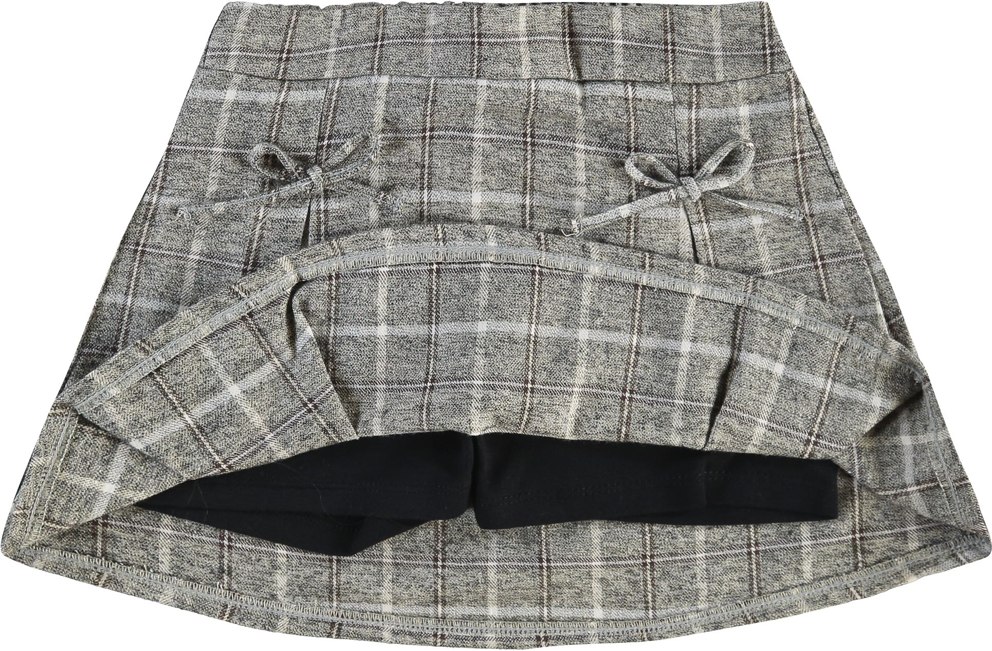 Conjunto Infantil Feminino Pulla Bulla Blusão de Moletom Bordado e Saia Shorts Xadrez