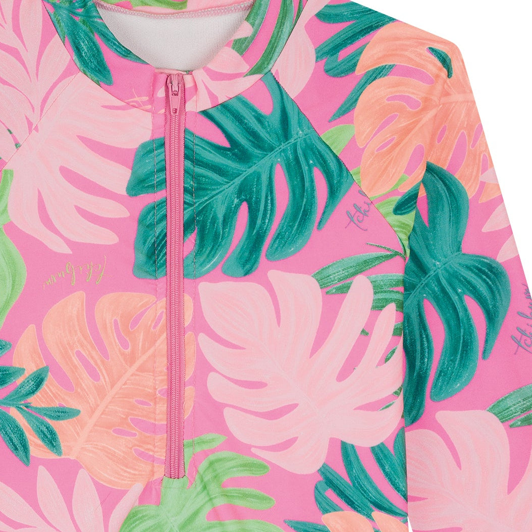 Maiô Infantil Feminino Estampado Kamylus Tchibum com Proteção UV50+