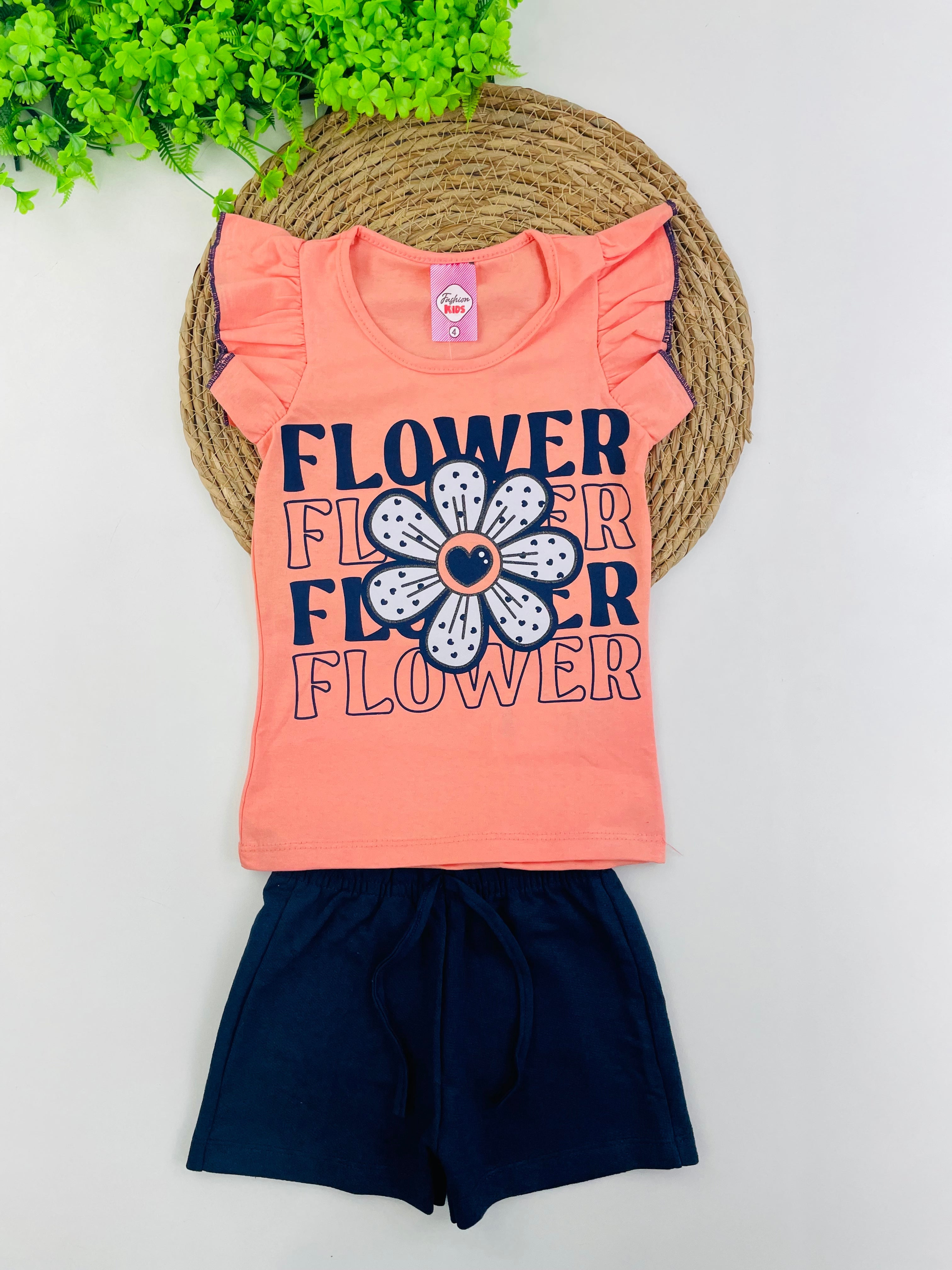 Conjunto Feminino Fashion Kids Flower