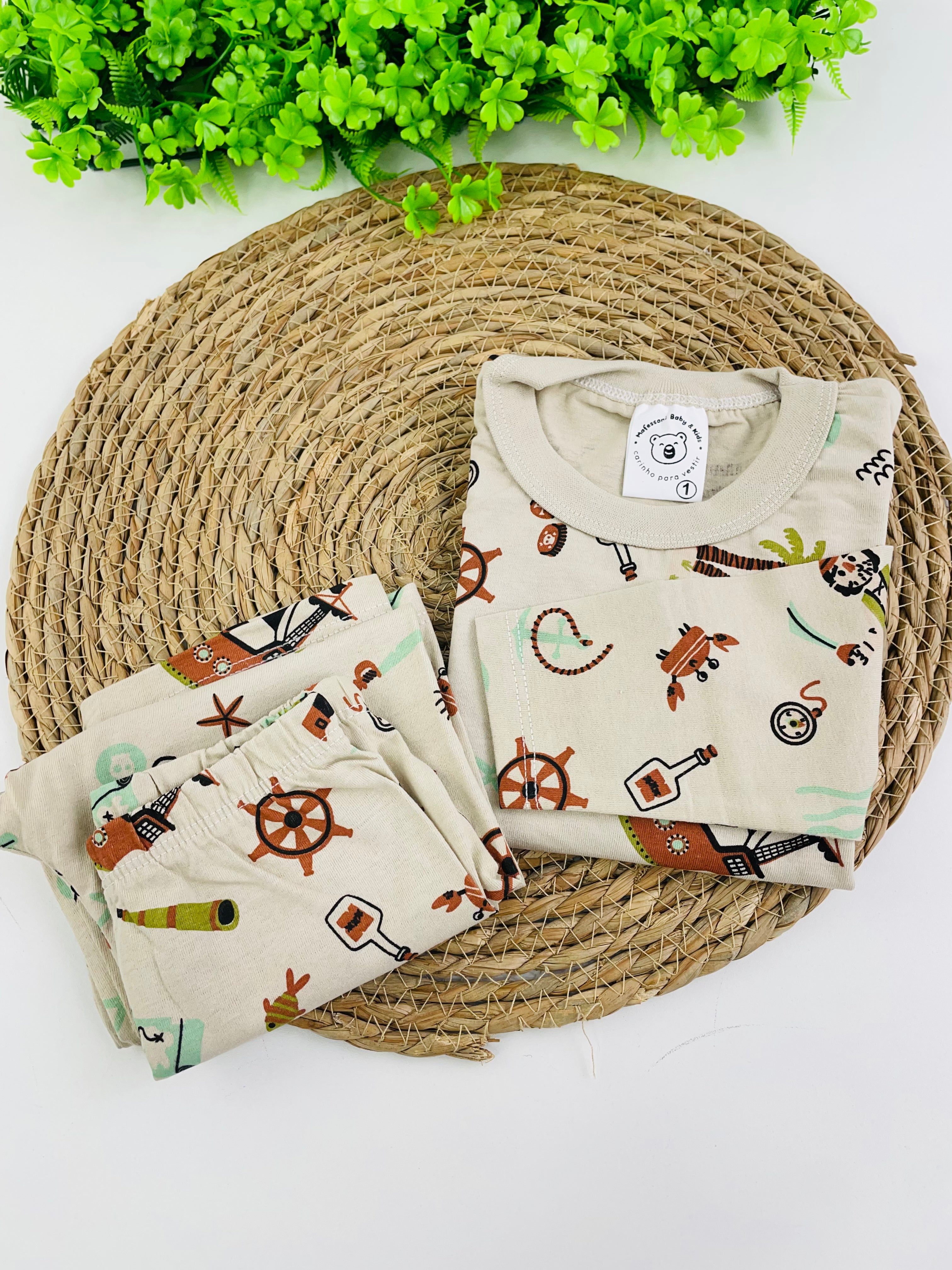 Pijama Manga Longa Mafessoni Pirata