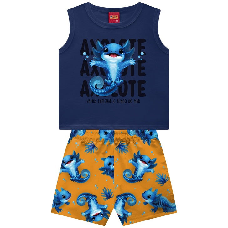 Conjunto Masculino Kyly Axolote Vamos Explorar O Fundo Do Mar