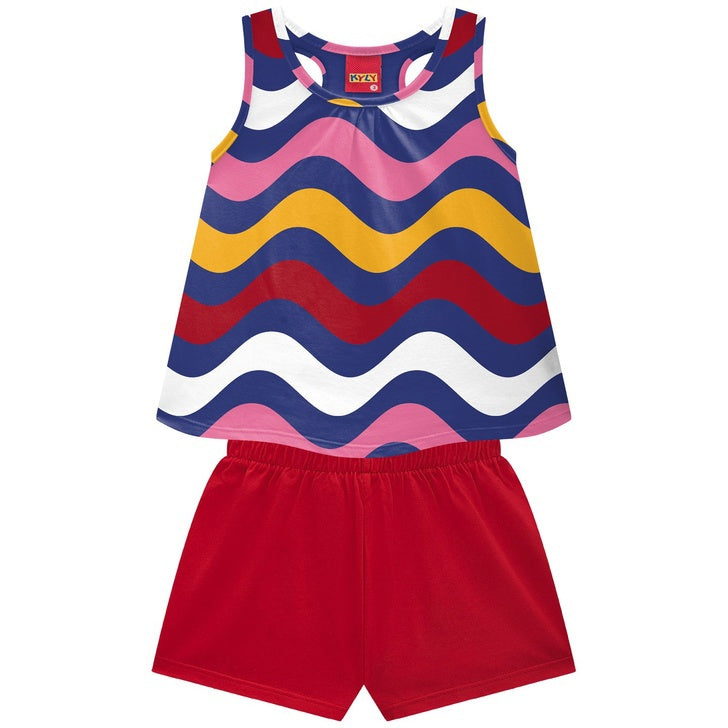 Conjunto Kyly Infantil Feminino Ondas Coloridas