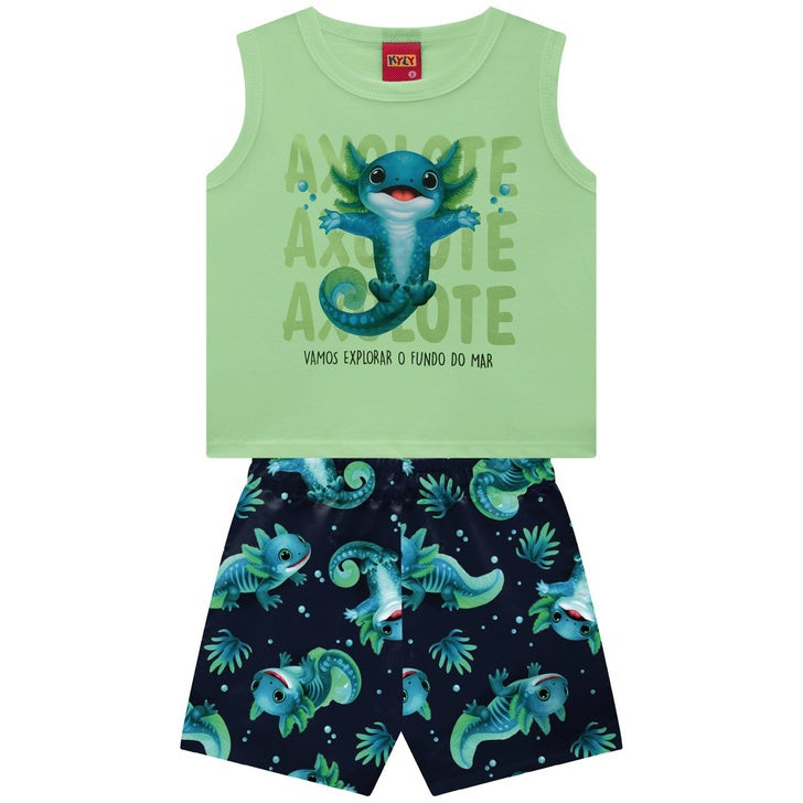 Conjunto Masculino Kyly Axolote Vamos Explorar O Fundo Do Mar