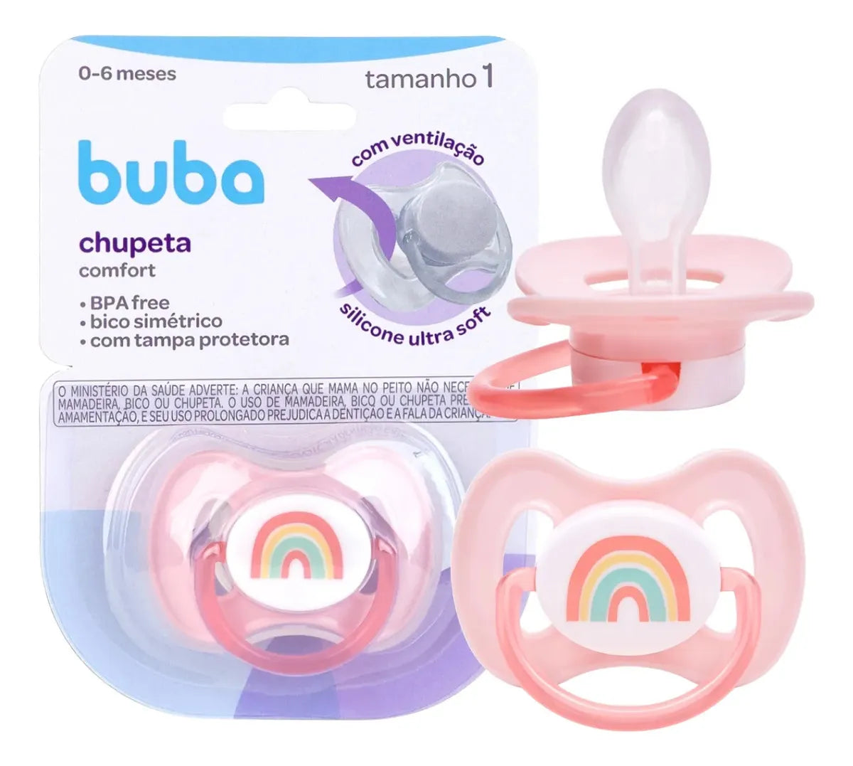 Chupeta Infantil Buba Comfort Tam 1 Magic 0-6M Livre de BPA