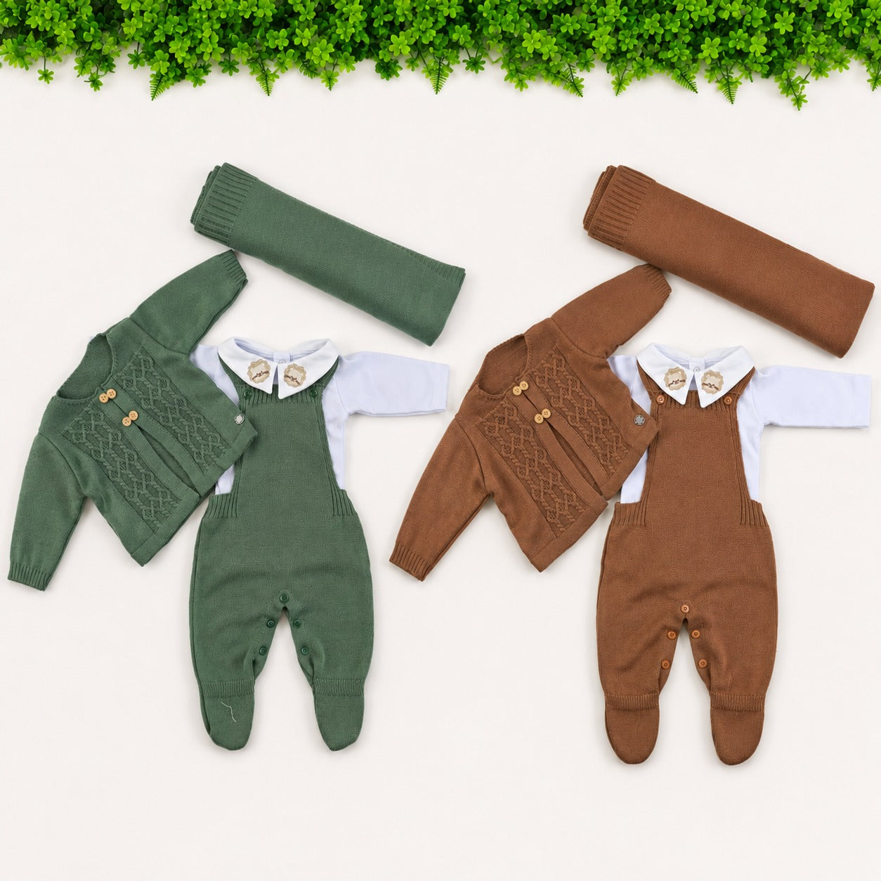 Saída de Maternidade Tamine Baby Daniel 4 Pçs - Charme e Elegância Clássica em Tricot