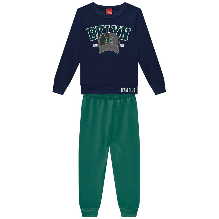 Conjunto Infantil Masculino Kyly Moletom BKLYN Team Club