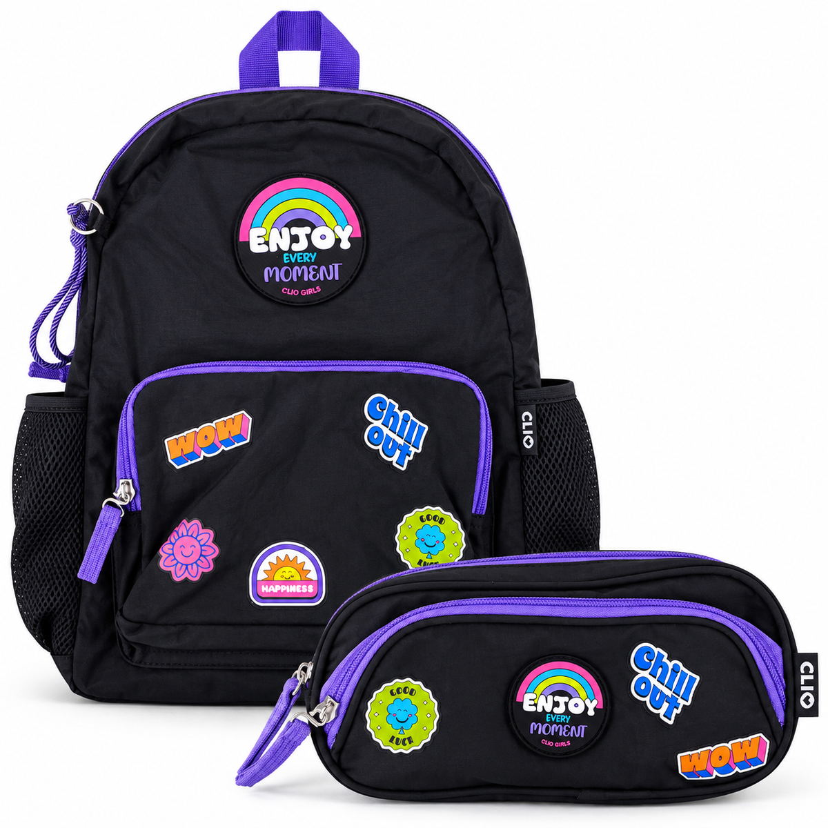 KIT MOCHILA DE COSTAS CLIO ENJOY EVERY MOMENT 17,5 COM ESTOJO
