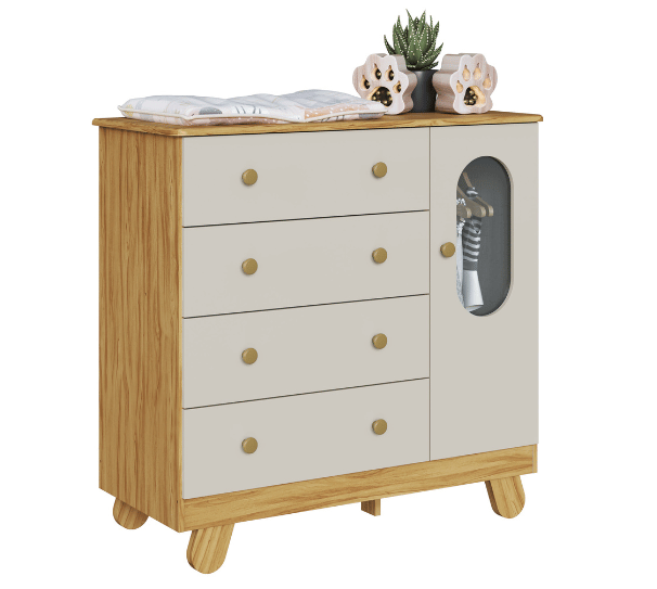 Cômoda Pingo Peroba com Janela 1 Porta