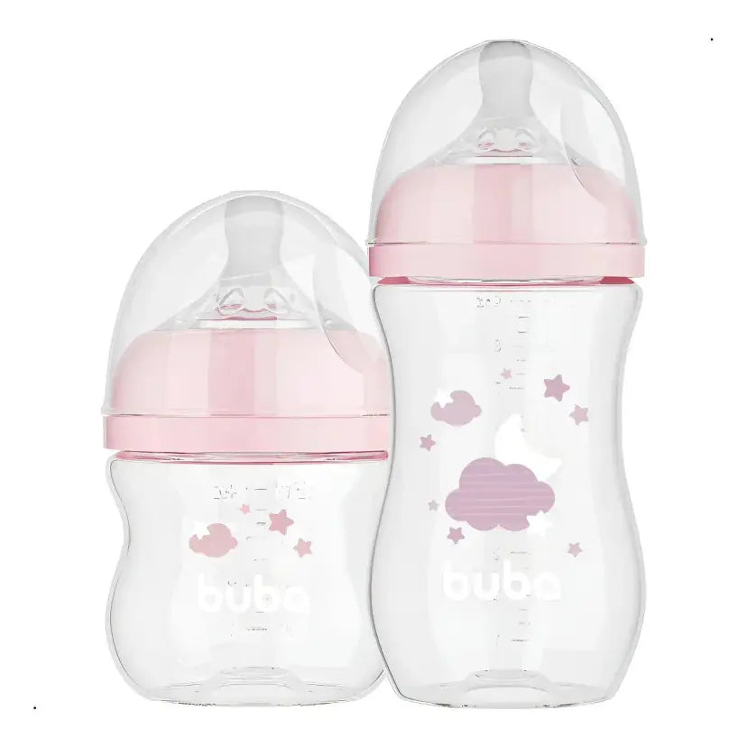 Kit Mamadeiras Buba Easy Flow Nuvem Anticólica com 2 Unidades