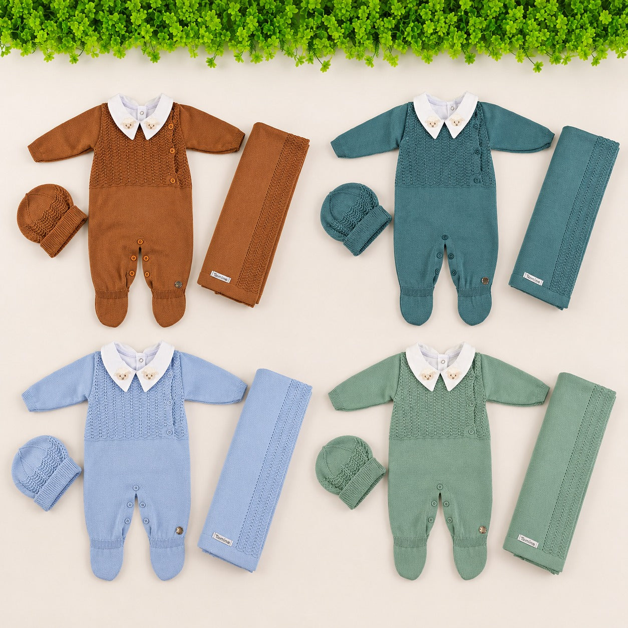 Saída de Maternidade Tamine Baby Benjamin 4 Pçs - Elegância Clássica em Tricot Premium