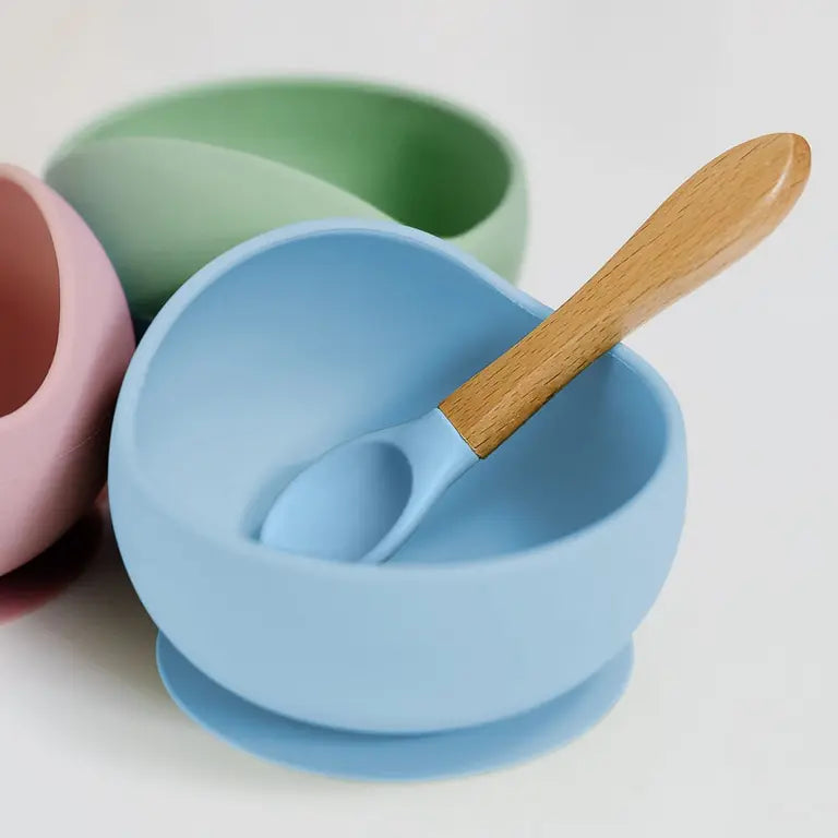 Colher Buba Em Silicone e Bambu +6M